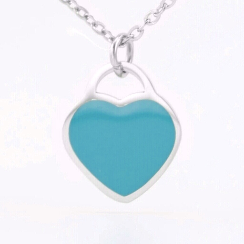 heart necklace Tiffany turquoise tone.